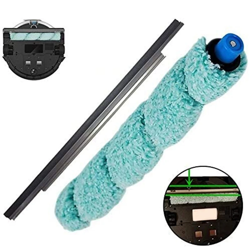

AD-4Pcs Floor Washing Robotic Cleaner Main Brush Replacement with Floor Washing Robotic Cleaner Main Brush & Scraper