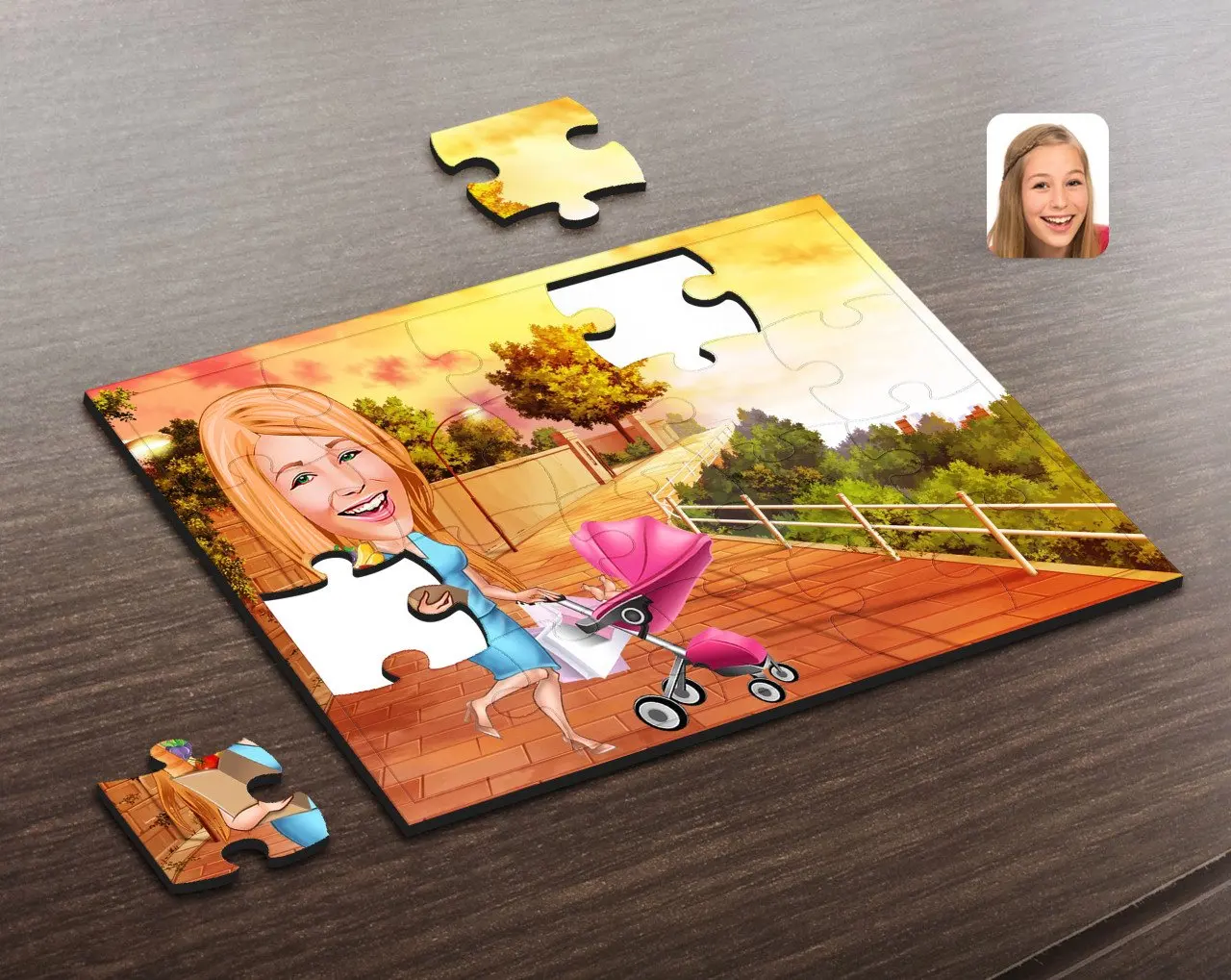 

Personalized Housewife Caricature Of Wooden Puzzle-1