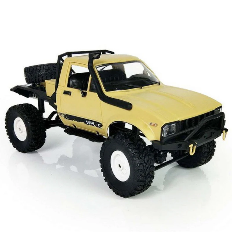 Yellow Foam Box WPL C14 C-14 1:16 беспроводной Радиоуправляемый автомобиль 4WD 2,4 ГГц дистанционный гусеничный внедорожный автомобиль багги Модель игрушки для детей Подарки Carro RTR - Color: Yellow Foam Box