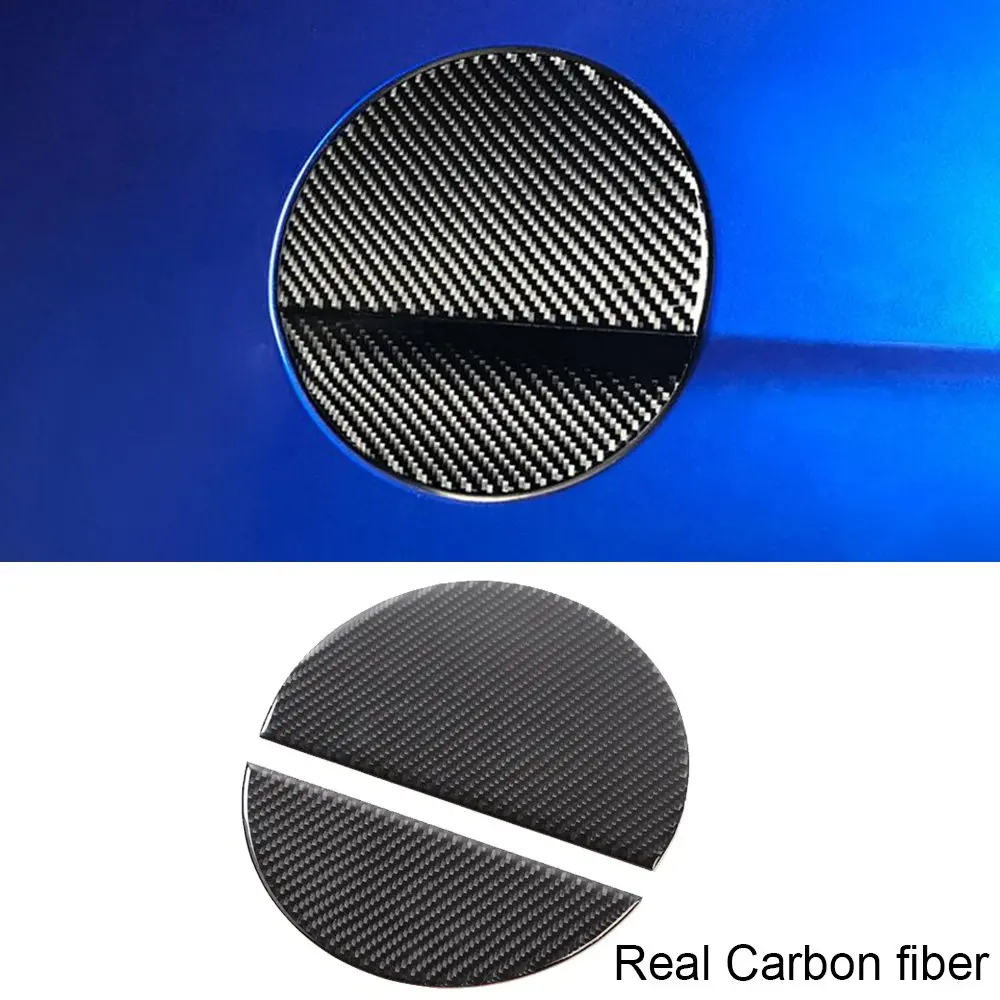 

Real Carbon Fiber Fuel Tank Cap Gas Oil Box Door Cover For Ford Mustang 2015-19