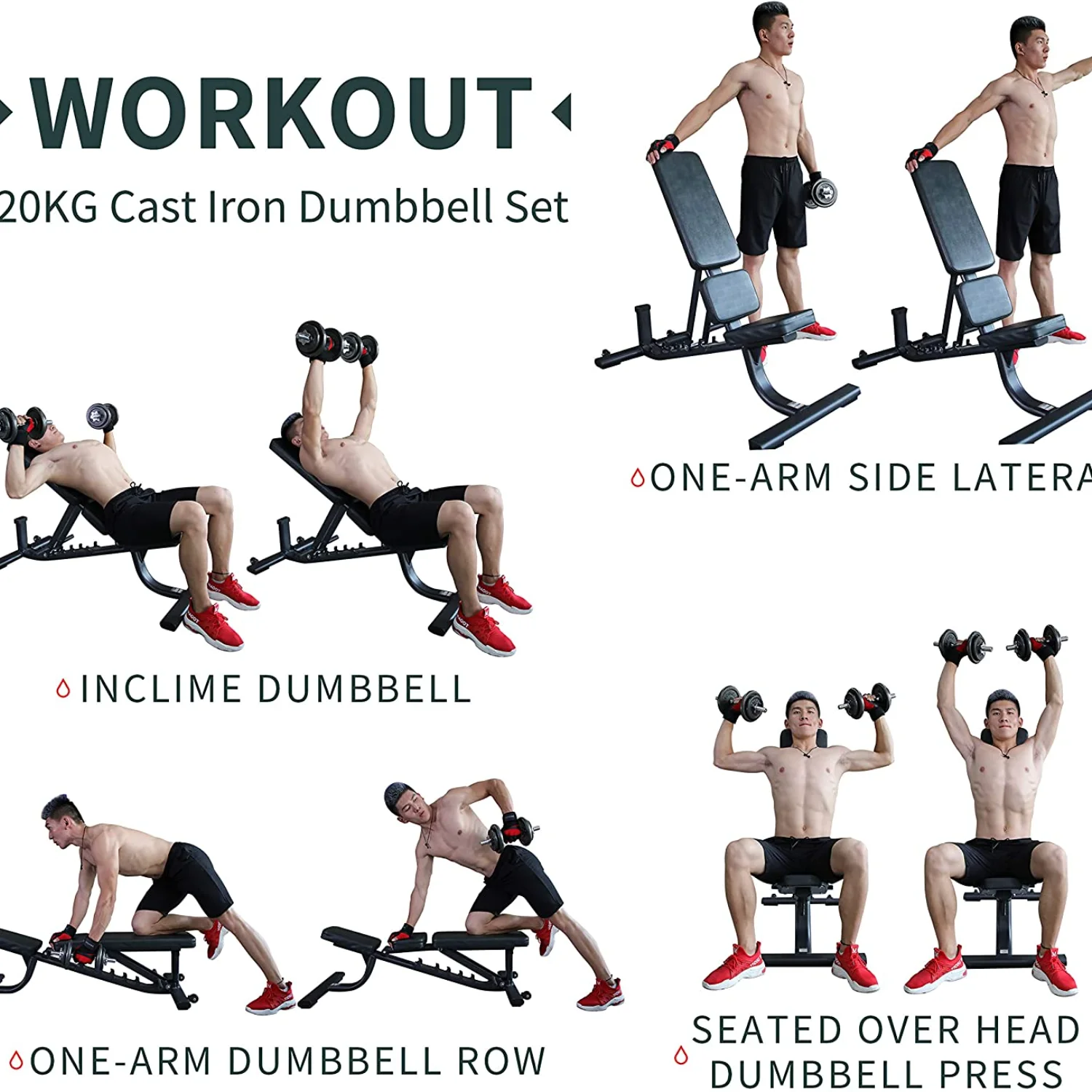 

Cast Iron Adjustable Dumbbell Set Changed Into Barbell Handily Perfect for Bodybuilding Fitness Weight Lifting Training Home Gym