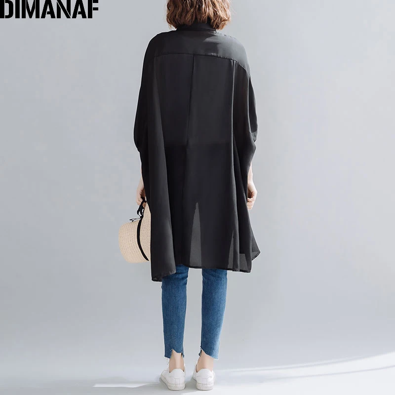 Женская блузка с рукавом летучая мышь DIMANAF однотонная Повседневная Туника