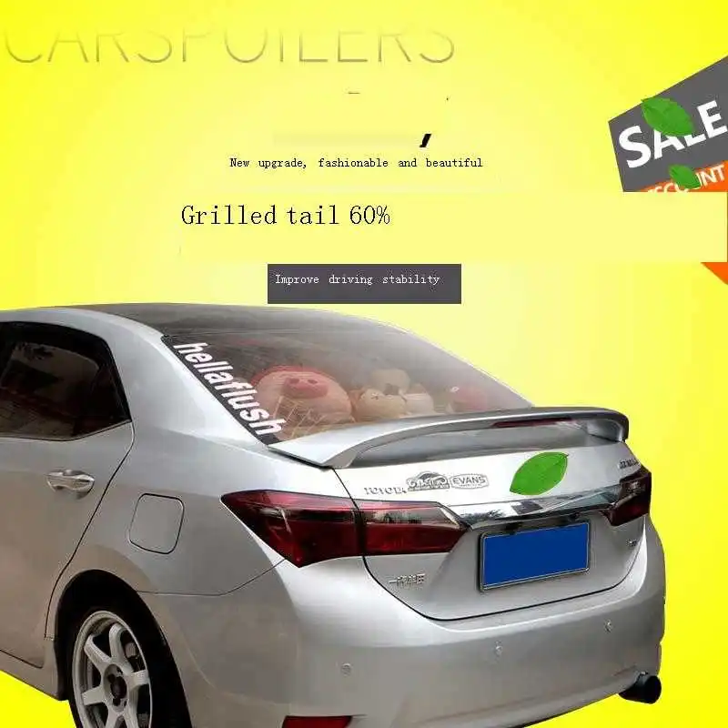 

Decoration Accessories Protecter Car Trasero Aleron Roof Wing Spoiler 2014 2015 2016 2017 2018 FOR Toyota Corolla Levin