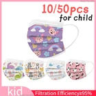 Маска одноразовая детская трехслойная с радужным рисунком, 1050 шт.