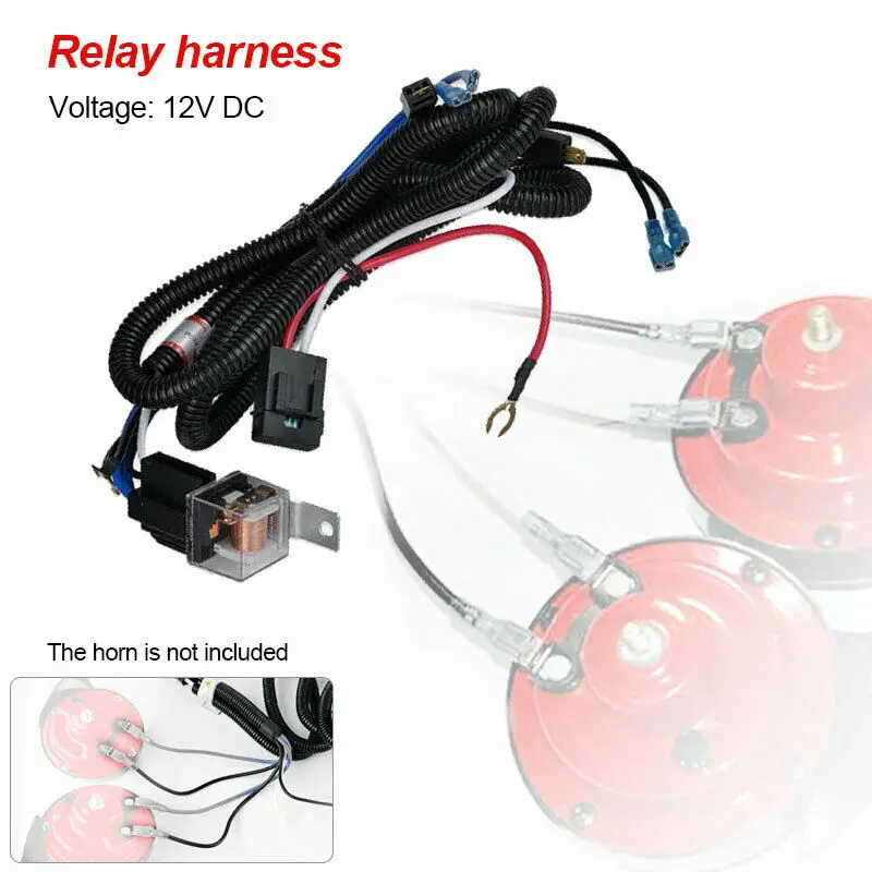 

For Grille Mount Electric Blast Horn Horn Relay Universal 12V Horn Relay Wiring Harness Reliable Newest