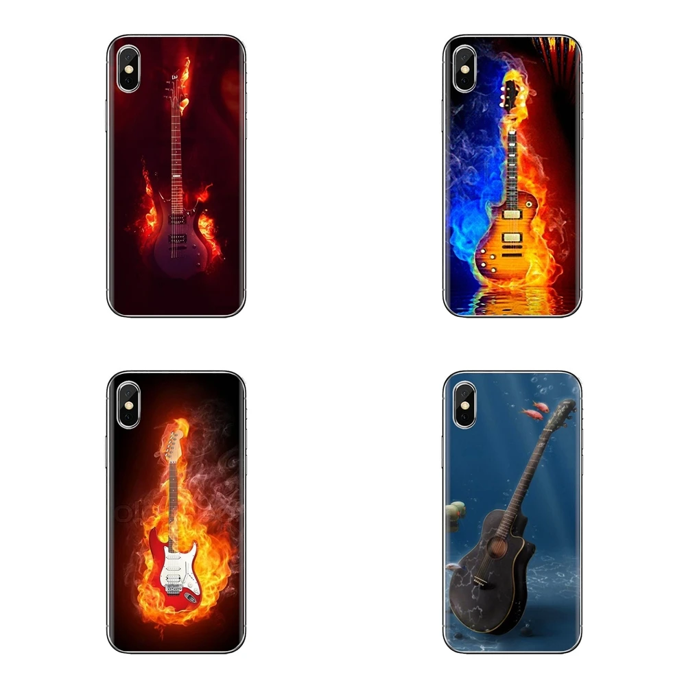 For Xiaomi Mi6 Mi 6 A1 Max Mix 2 5X 6X Redmi Note 5 5A 4X 4A A4 4 3 Plus Pro TPU Transparent Cover Water and fire guitar Pattern |