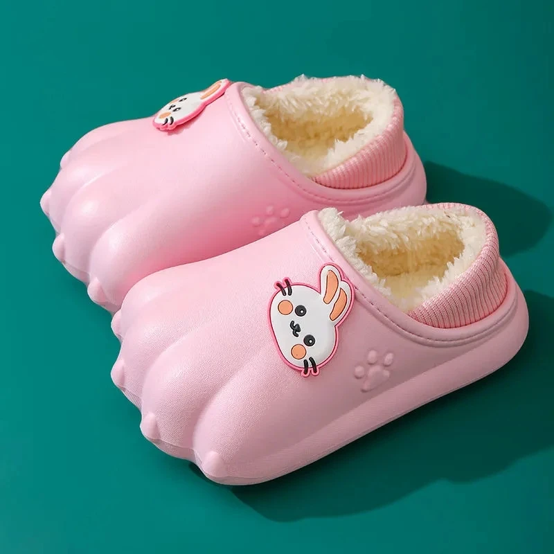 

Детские Водонепроницаемые меховые тапочки с лапами-когтями домашняя обувь для маленьких мальчиков и девочек Меховые Туфли детские домашни...