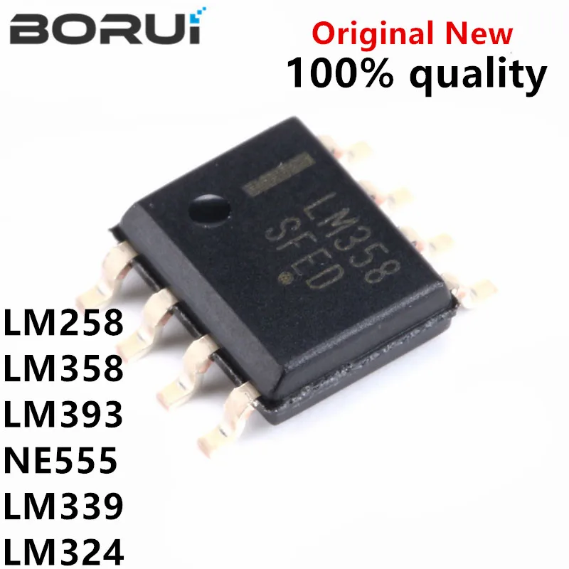 50PCS LM358 LM393 LM339 LM324 NE555 LM258 SOP SMD LM258DR LM358DR LM324DR LM339DR LM393DR NE555DR Amplifier Circuit new - купить по