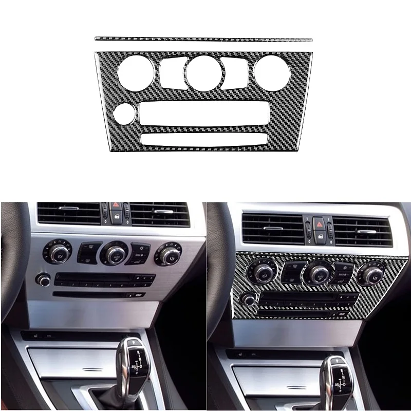 

Fit For BMW 6 Series E63 E64 2004- 2010 Car Center Console Decorative Strip AC CD Radio Panel Carbon Fiber Cover Stickers Trim