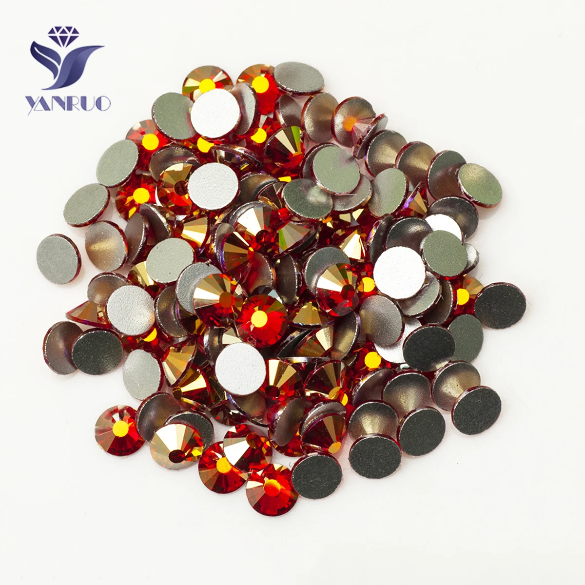 

YANRUO 2058NoHF Siam AB красные камни без горячей фиксации Стразы стеклянные кристаллы одежда Хрустальная аппликация для платья декоративные бусины