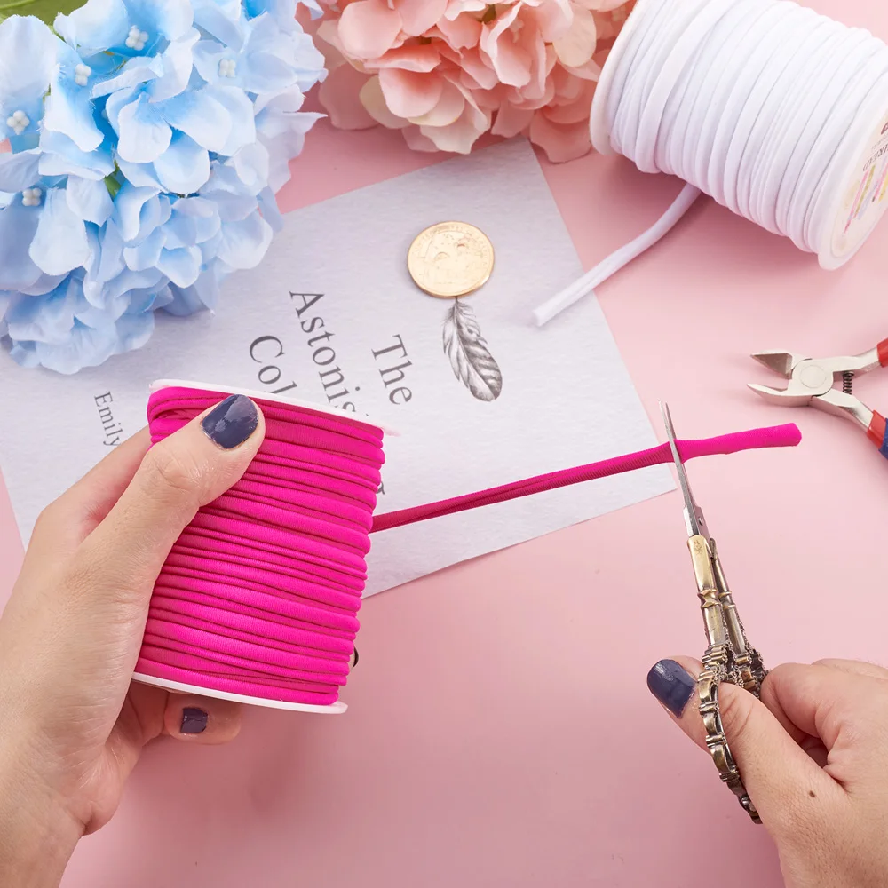 20 метров/ролл 5мм Мелкая Нейлоновая Шнурок Мягкая Эластичная Нить для Браслетов Ручной работы, Бисероплетения, Изготовление Плетеных Украшений, Шитья 21 Цвет.