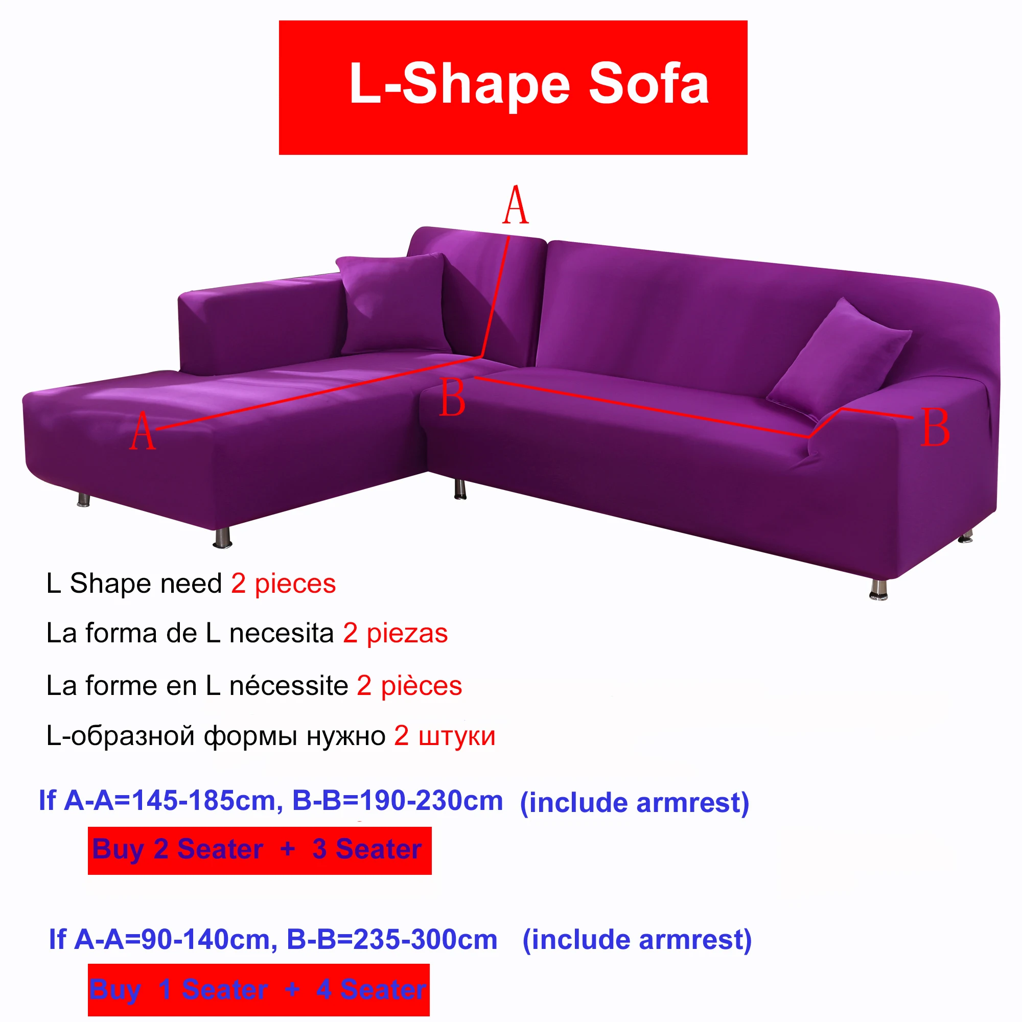 

1/2/3/4 Seat New Style Sofa Covers For Living Room Elastic Material Stretch Slipcovers Sofa Chair Cover L Shape Sofa