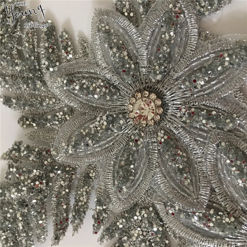 Новое поступление кружевной воротник с вышивкой 3D Цветочный вырез стразы