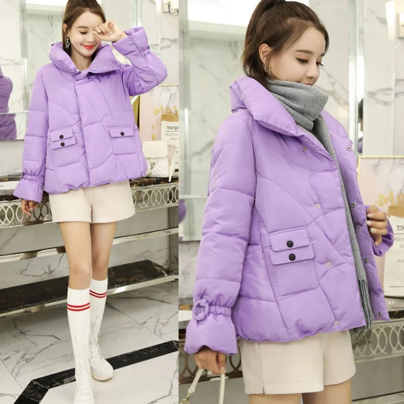 

Fashion Style 2021 Winter Jacket Women Hooded Oversized Bubble Fashion Female Coat Outwear Short Warm Womens