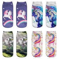 new 3d printing socks 27 styles interesting lovely unicorn design women boat socks fashion creative popular adult ankle sox men