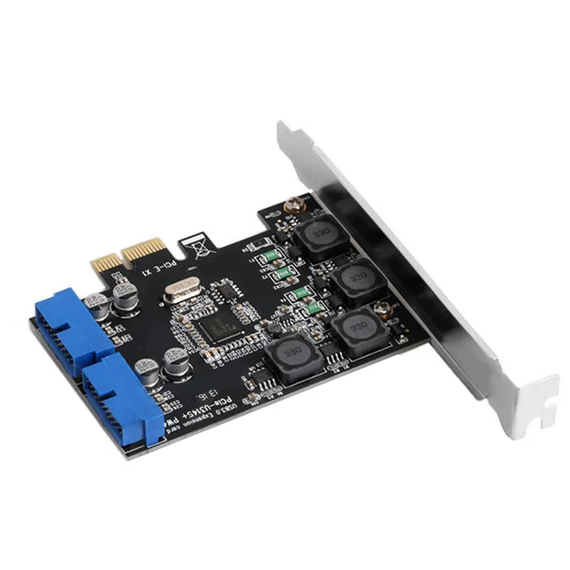 2 порта 19Pin USB 3 0 карта PCI-e для внутреннего 20Pin s Male PCI Express адаптер | Компьютеры и офис