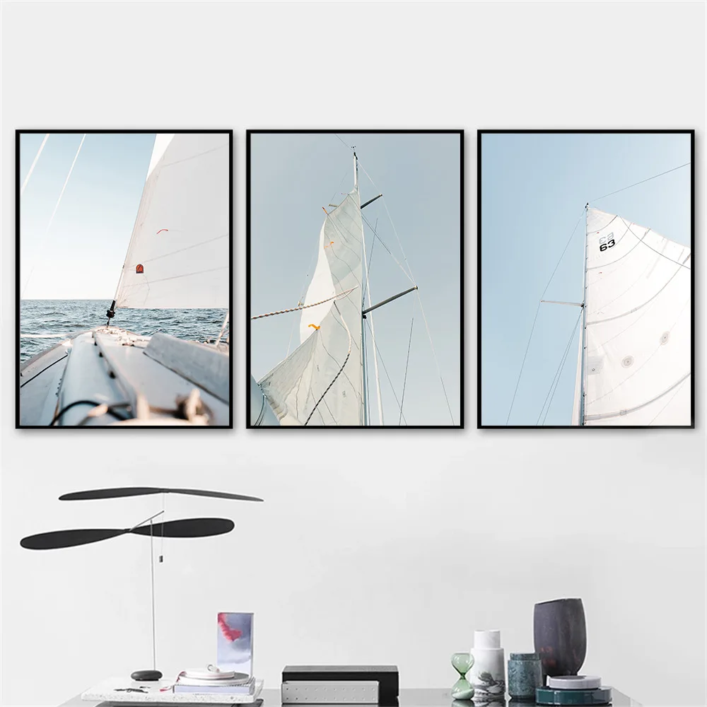 Плакаты с парусной тематикой Настенная картина изображением неба яхты плакаты