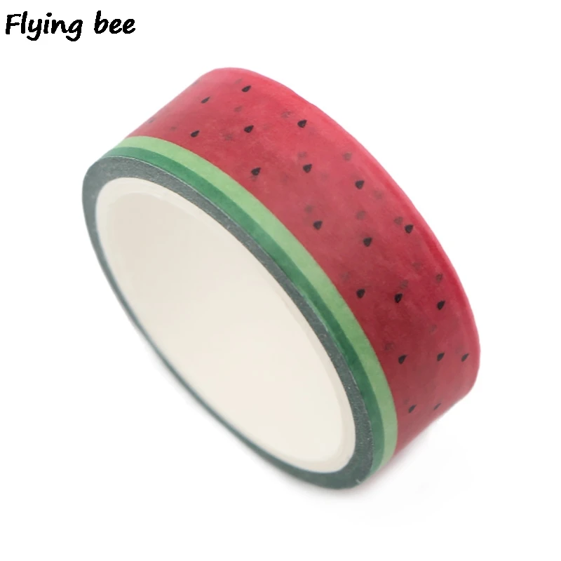 Flyingbee 15 мм X 5 м арбузная Бумага васи лента DIY планировщик Маскировочная лента клейкие наклейки с лентами Декоративные Канцелярские ленты X0500