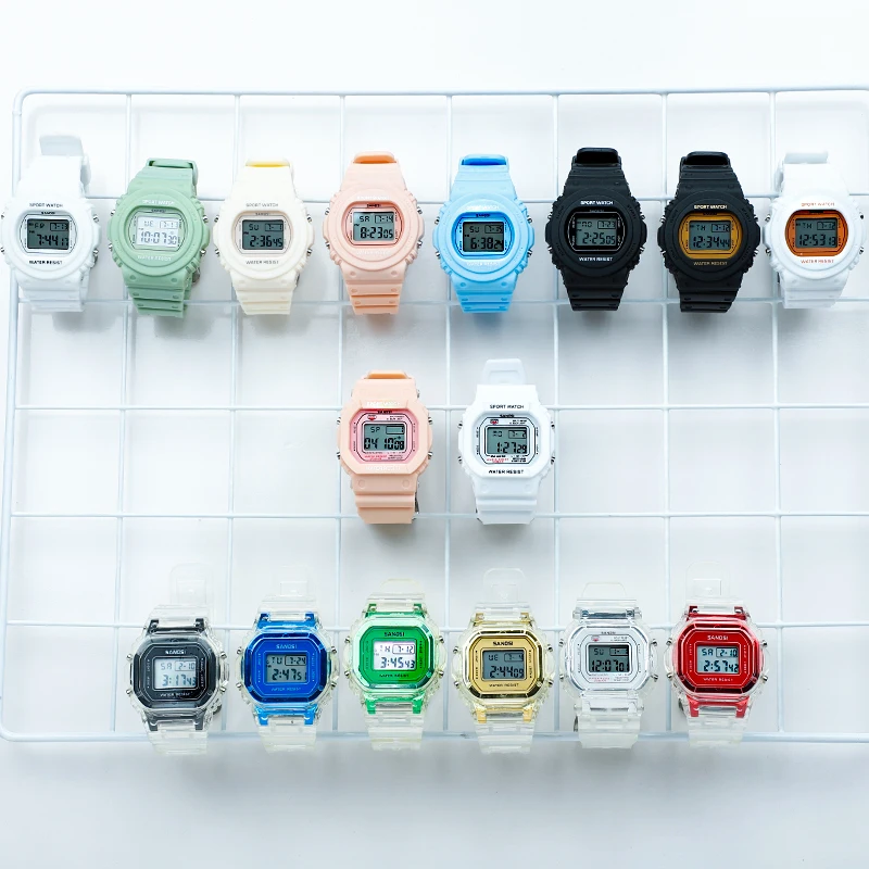 

Fashion Men Women Watches Gold Casual Transparent Digital Sport Watch Lover's Gift Clock Children Kid's Wristwatch Female Clock