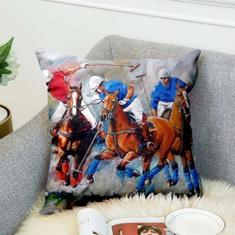 

Высококачественный декоративный чехол-наволочка с изображением гонок лошадей для соревнований и конкурсов, чехол для диванной подушки для дома и автомобиля, 3D-чехол с цифровой печатью, стиль-11