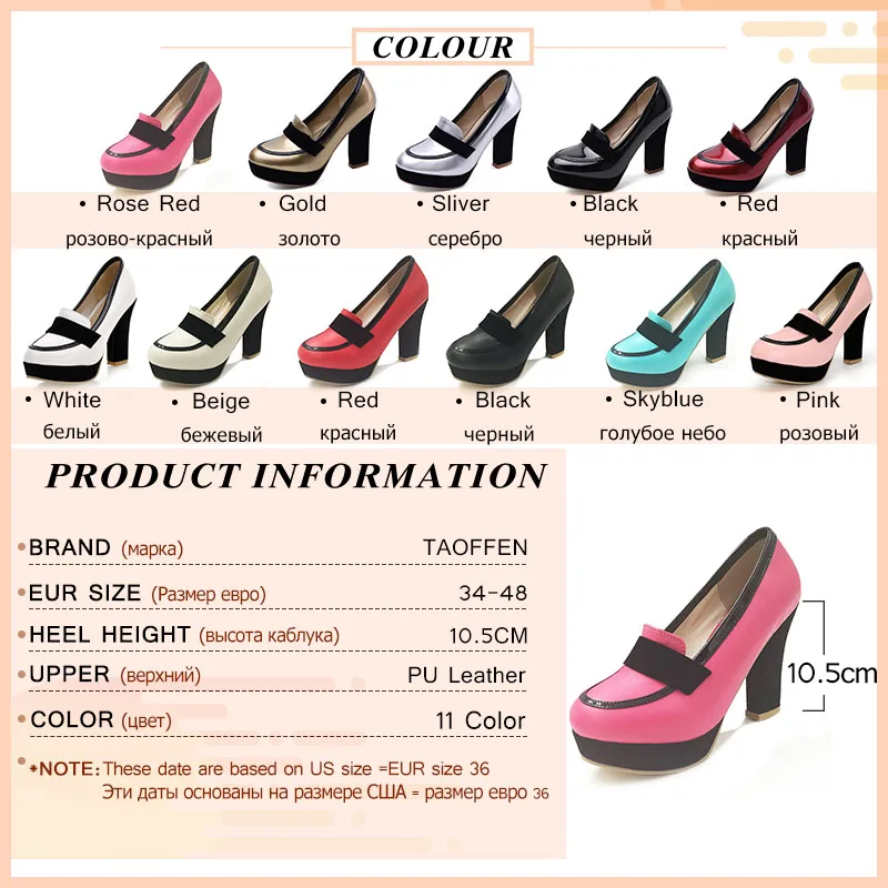 Женские классические туфли TAOFFEN брендовые лодочки на высоком каблуке