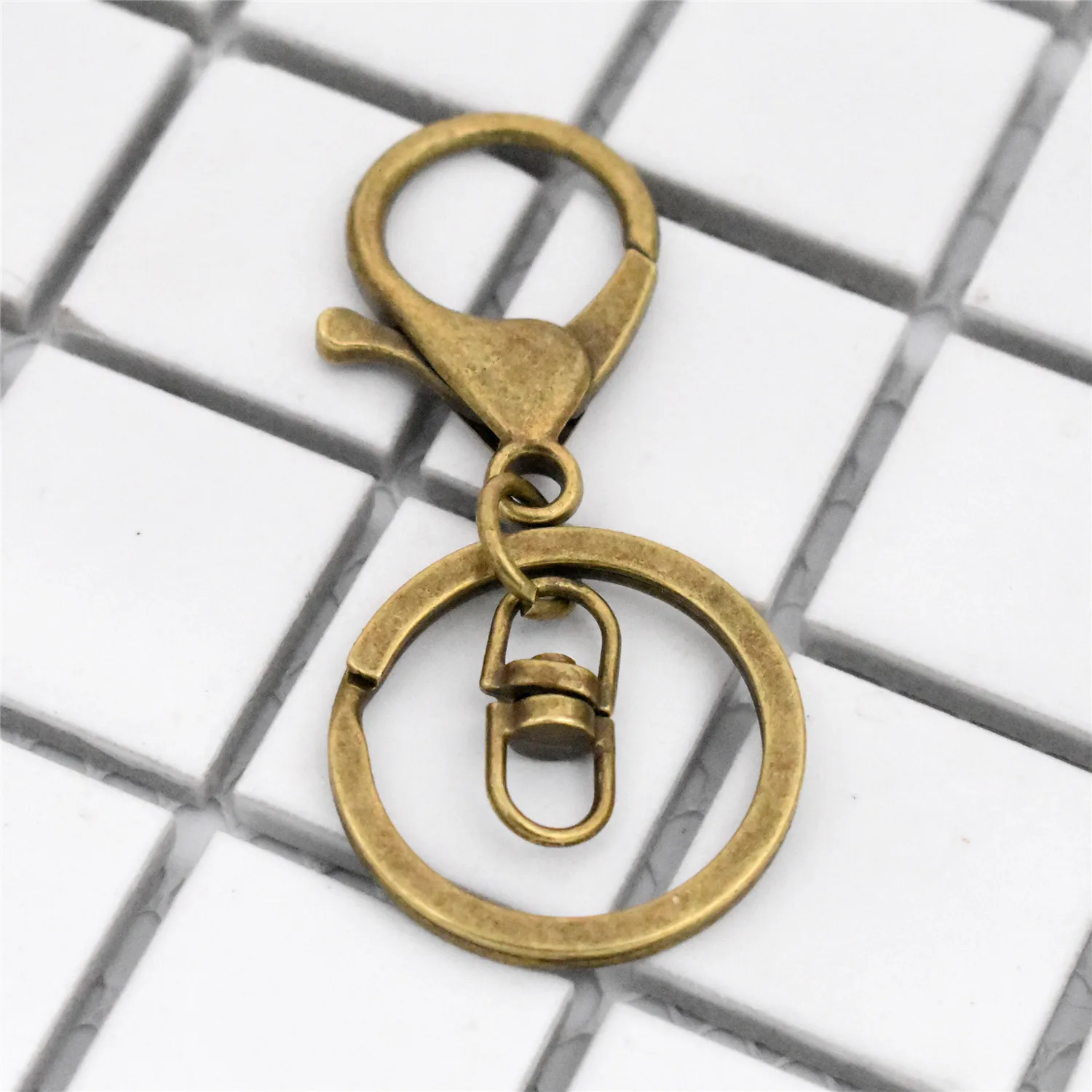 bronze Новинка, 5 шт./лот, 8 цветов, брелок с покрытием, длинный 70 мм, застежка-карабин, крючок, брелок, раздельный, для ключей, фурнитура для брелка - Цвет: bronze