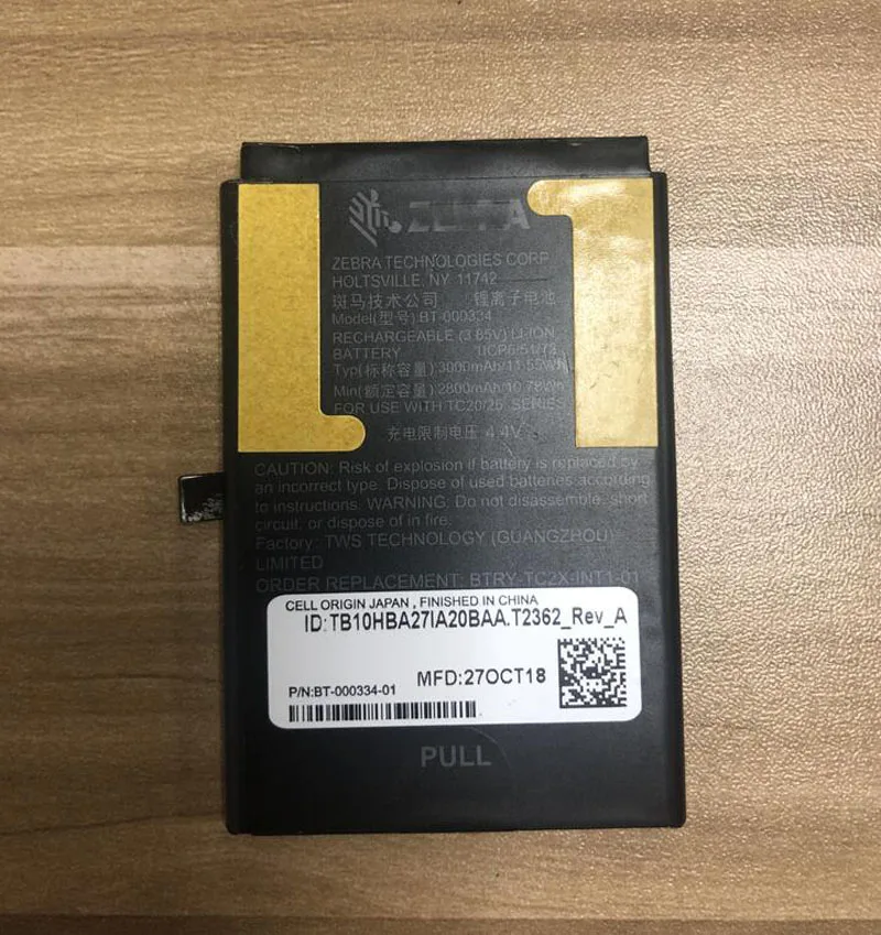 100% оригинал 4 V 3000mAh Новая батарея для ZEBRA TC20 TC25 BT 000334 батареи|Перезаряжаемые