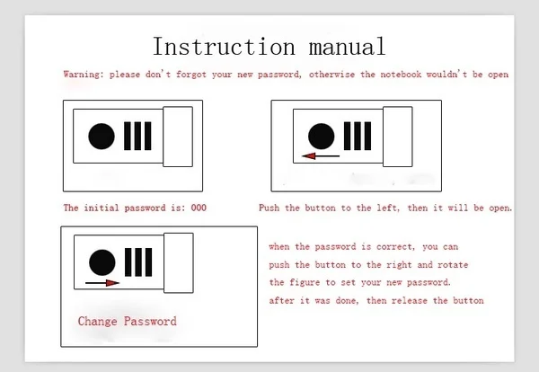 8 цветов блокировка паролем блокнот A5 UP бумажный процесс позолоты Бизнес офис и