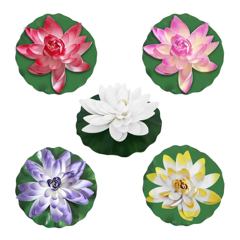 0.06W Solar LED Lotus Flower Lamp Water Resistant Light Outdoor Floating Lantern Pond Night for Garden Pool Yard | Лампы и освещение