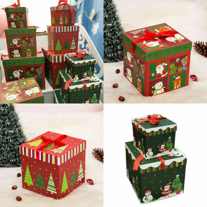 10/15 см рождественские подарочные коробки пакеты для конфет бумажные