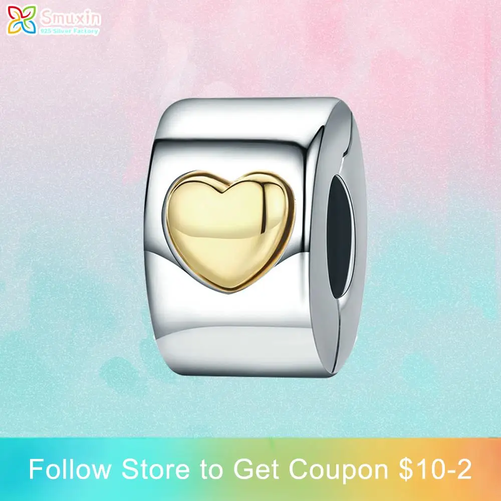 

Smuxin 925 Sterling Silver Beads Everbling Jewelry Classic Heart Clip Charms fit Original Pandora Bracelets for Women Jewelry