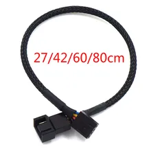 1pc PWM Extension Cable Mainboard CPU 4 PIN Fan 4P Adapter Cable Computer Case 4 PIN Power Cables Connectors 27/42/60/80cm