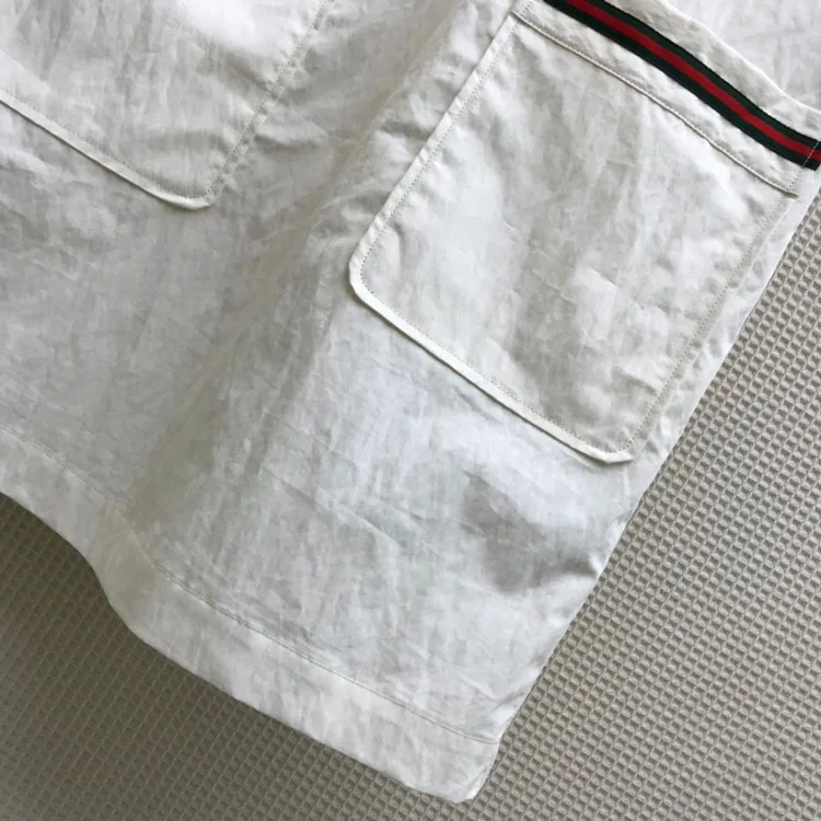 

spring and summer 2021 women's new casual simple wind four-pocket straight tube long short sleeve dress
