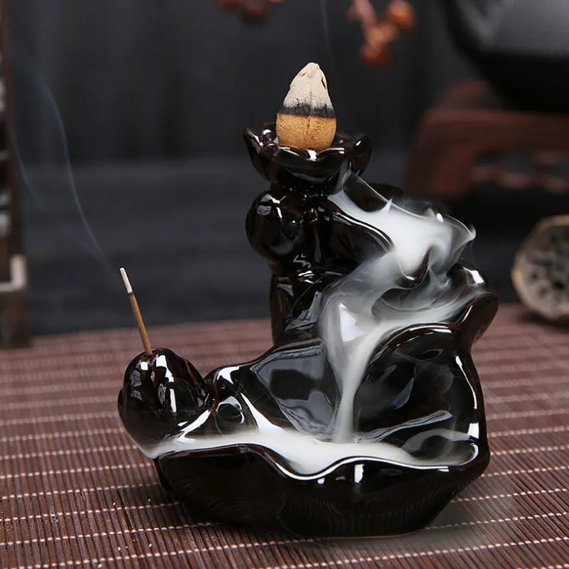 Ceramic Smoke Backflow Incense Burners Tower Incense Censer Base Creative Decoration Aromatherapy Supplies Home Decor jj0101