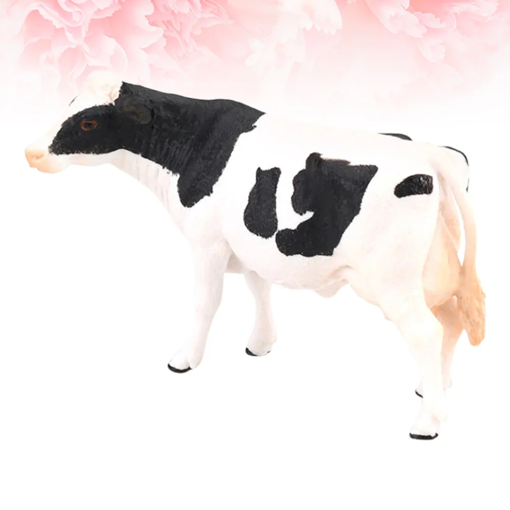 

1pc Cow Model Simulated Lifelike Dairy Cow Figurine Early Education Prop Ornament