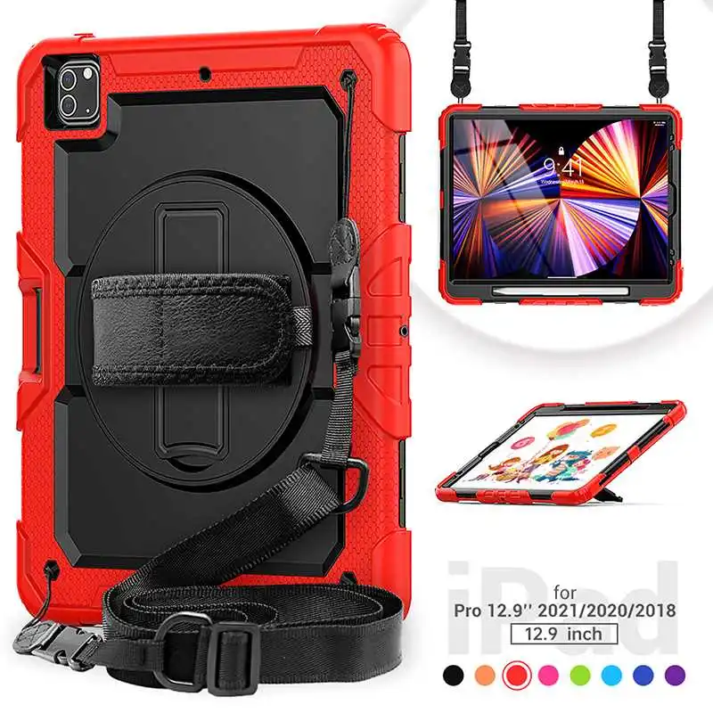 

Full Protection Straps Case For iPad Pro 12.9 2021 2020 Tablet Case Cover