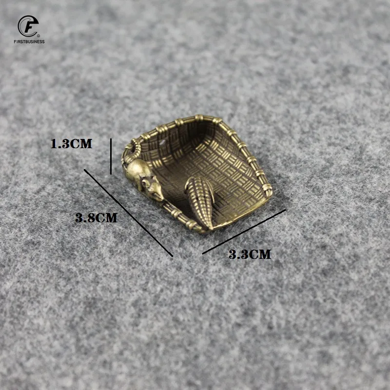 Ретро Медный Мини Совок мышь кукуруза Фен Шуй богатство украшение латунный чай