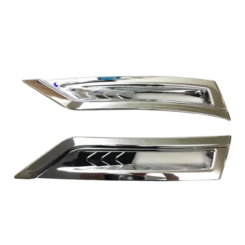 

For Nissan Kicks 2017 2018 ABS Chrome Front Fog Light Lamp Strip Frame Cover 2PC Car Accessories