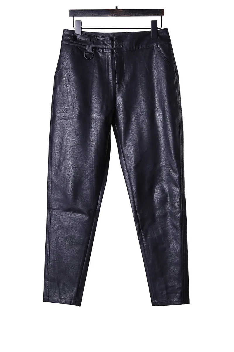 Мужские облегающие брюки Metrosexual кожаные с локомотивом костюмы для певиц зима 2019 |