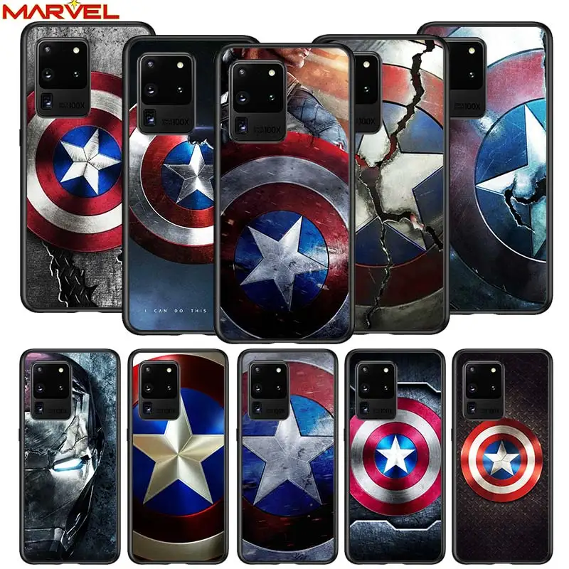 

Avengers Shield Marvel for Samsung S20 FE Ultra Plus A91 A81 A71 A51 A41 A31 A21S A72 A52 A42 A02S Soft Black Phone Case