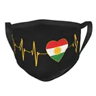 Курдский флаг сердцебиения я люблю Курдистан многоразовая маска для лица Пылезащитная маска против дымки респиратор рот Муфельная маска