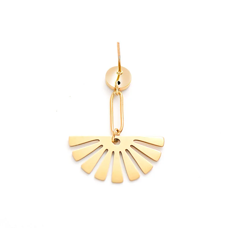 

Rinhoo Stainless Steel Earrings for Women Vintage Geometric Sector Oval Drop Earings Bohemia Femme Party Banquet Jewery Gift