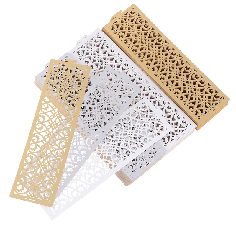 

50Pc Towel Buckle Laser Cut Paper Napkin Rings Supplies Lace Design For Party