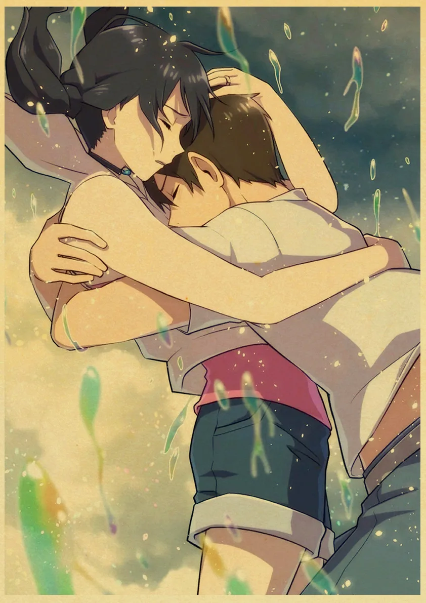 E171 Makoto Shinkai фильм выветривание с вами Ретро плакаты японский унисекс Декор крафт-бумага Детская Спальня Декор - Color: E171