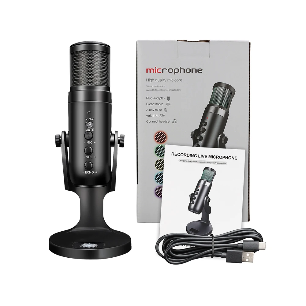 

Wired Condenser Microphone USB Computer Mobile Game Host Conference Recording Live Microphone For IOS And Android
