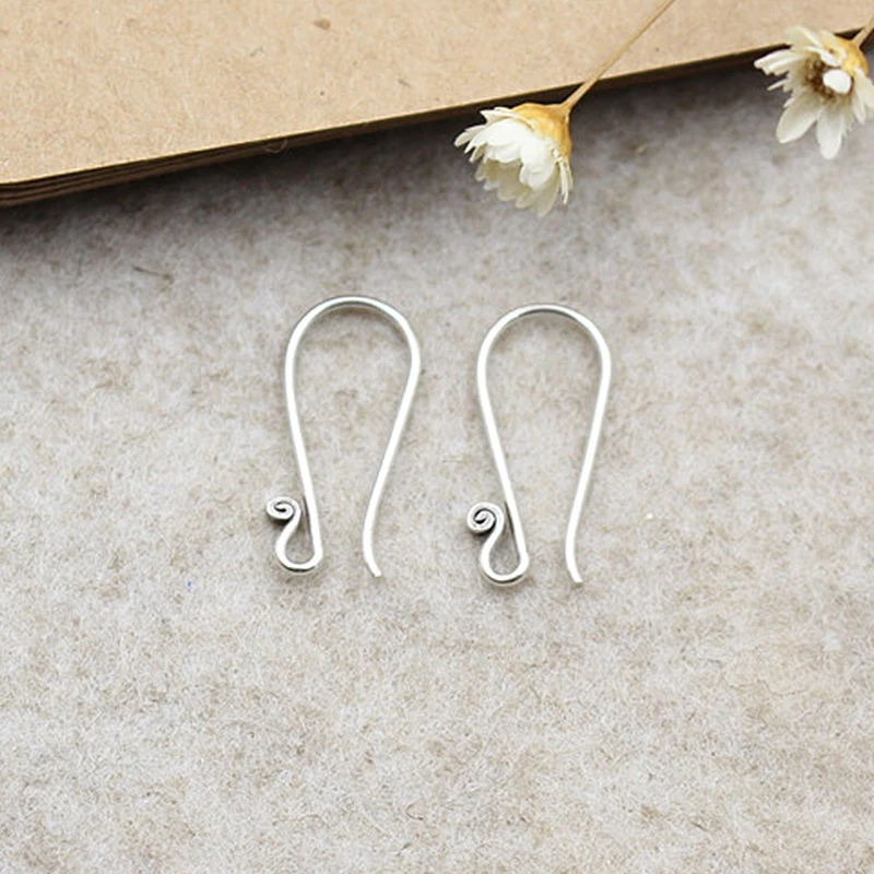 925 Sterling Silver European Style Earrings Ladies Simple And Sweet Cute Student DIY Semi-Finished Ear Hook Jewelry