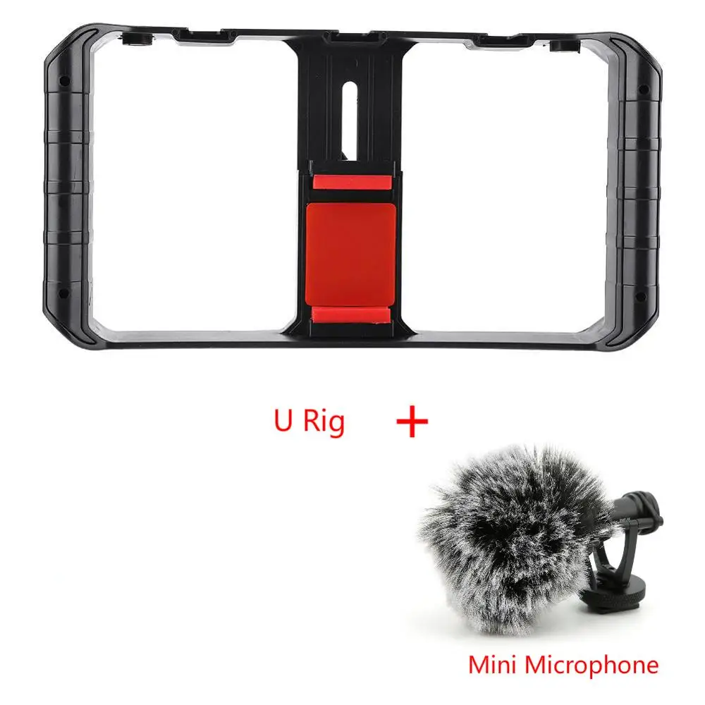 Add Mini Microphone Ulanzi Rig 3 смартфон видео горячий башмак Крепление Фильм Чехол стабилизатор рамка стенд стабилизатор для iPhone X 7 8 плюс DSLR камера - Цвет: Add Mini Microphone