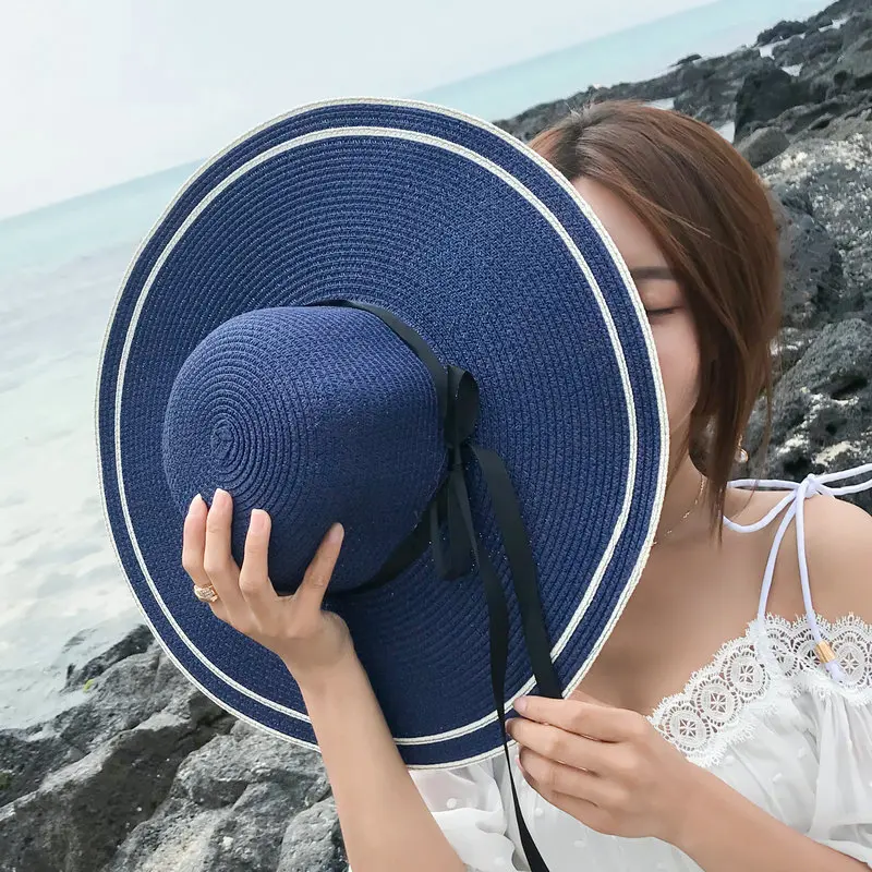 

Fashion Summer Straw Hat Woman Beach Sun Hats Leisure Journey Outdoors Vacation Accessories UV Protection Big Brimmed Hat