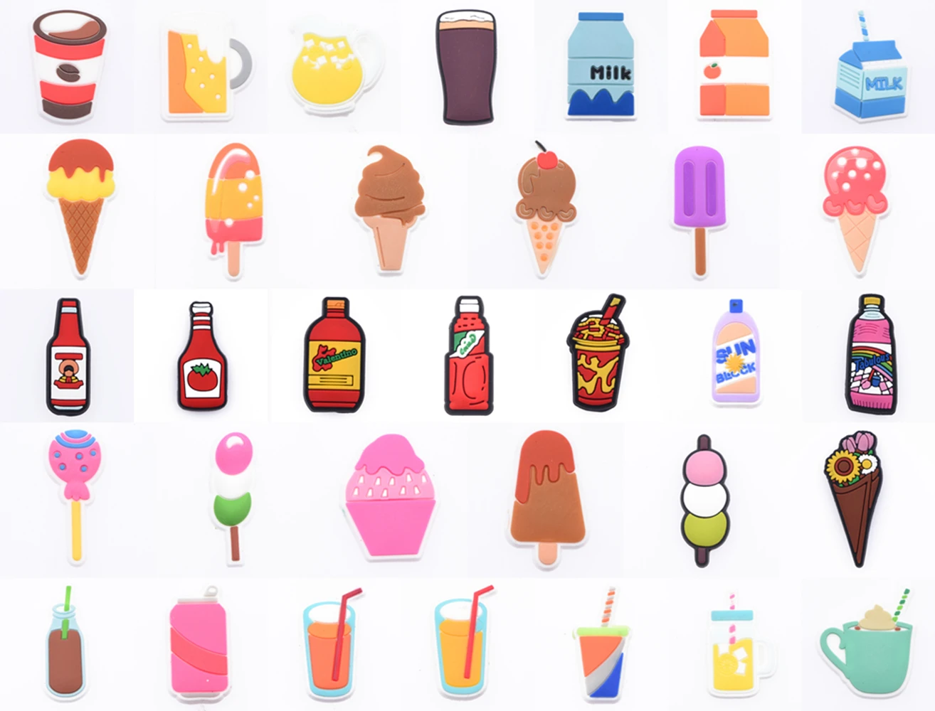 Best Sell Croc Charms Shoes Boy Drink Coffee Milk Tea Decoration Kid Ice Cream Juice Bracelet Girl Candy Popsicle Accessories