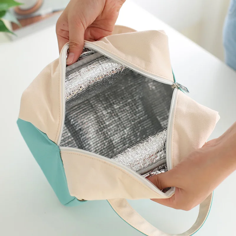 

Japanese and Korean cartoon bento bag canvas thickened insulation bag aluminum membrane portable insulation bag